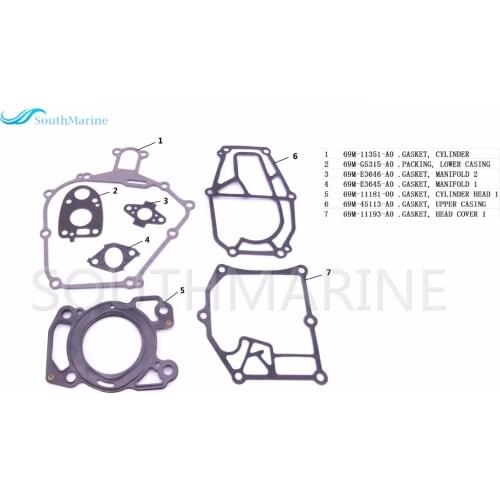 Boat Motor Complete Power Head Seal Gasket Kit for Yamaha F2.5 Outboard Engine