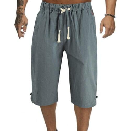 Summer Casual Shorts Stylish Breathable Linen Blend Men Cropped Sports Short Trousers Plus Size ropa hombre шорты мужские 2021