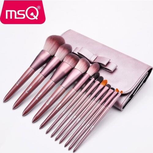 MSQ 12PCS Makeup Brush Sets Powder Eyeshadow Lip Blush Make up Brushes Kits Synthetic High Quality Hair Beauty Tools