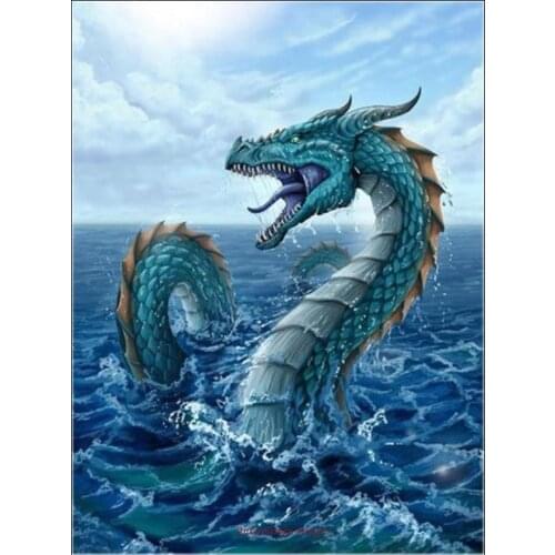 Dragon of the Sea - Counted Cross Stitch Kits - Handmade Needlework Embroidery 14 ct Aida Cross Stitch Sets