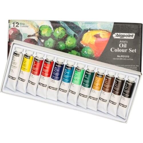 Oil Paint Set 12 Color, Professional, Painting, Painter, 12 ml Tube