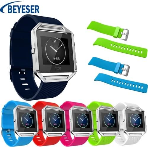Fashion Soft Silicone Watch Strap for Fitbit Blaze Smart Fitness Watch Adjustable Replace Lightweight Sport Band Without bezel