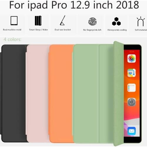 For iPad Pro 12.9 inch New case With Pencil Holder Smart cover Tri-fold Soft Back For iPad 12.9 model A1876 A1983 A1895 A2014
