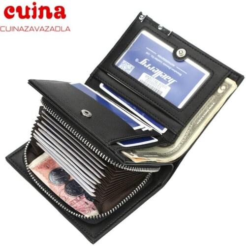 New Mens Fashion Wallet Solid Color Leather Business Short Wallet Famous Vintage Walltes Multi-card Soft Purse Coin Bag