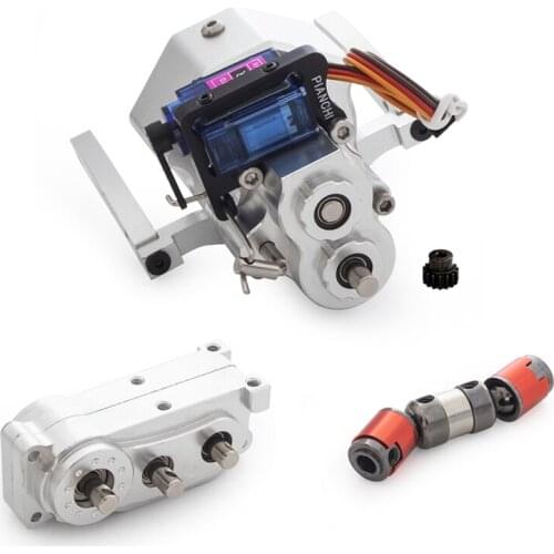 Front Motor Transmission Prefixal Shiftable Gearbox Transfer Case for 1/10 RC Crawler Car Axial SCX10 & SCX10 II 90046