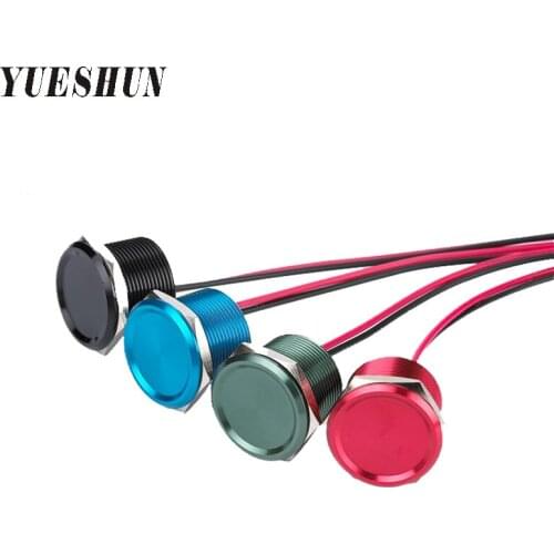 Wholesale 10pcs 22mm Piezo Switch Aluminum Electrical Product Touch on/off Switch Momentary Operation Type Push Button Switch