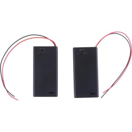 AA Size Battery Holder Plastic Case Storage Box ON/OFF Switch With Lead Wire cover for 2 x AA 1.5V battery