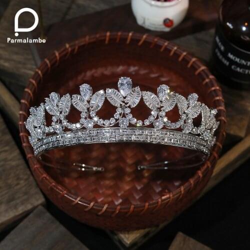 Bridal Crown Princess Tiara Women Girl Prom Hair Jewelry Wedding Hair Accessories Cubic Zirconia Butterfly Shape Headband