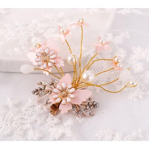 1Pcs Butterfly Jewelry Flower Pearls Hairpins Clips Rhinestone Headbands for Women Girls Party Crown Bride Wedding Hair Jewelry