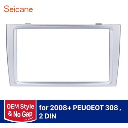 Seicane refitting Double din Car Stereo Frame Panel Installation Cover Kit for PEUGEOT 308 173*98/178*100/178*102mm OEM style