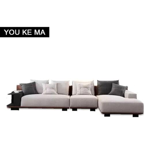 Italian Minimalist fabric sofa Large apartment living room corner technology cloth sofa