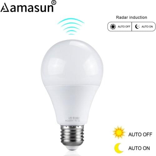LED E27 Radar Motion Sensor LED Bulb Auto On Off LED Lamp 10W 15W 20W 220V Energy Saving Bombillas Lighting in Night Darkness