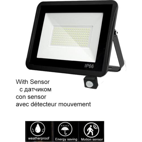 220V 10-100W LED FloodLight Spotlight Exterior Street wall reflector operated lamp radar sensor LED waterproof lights energy sav
