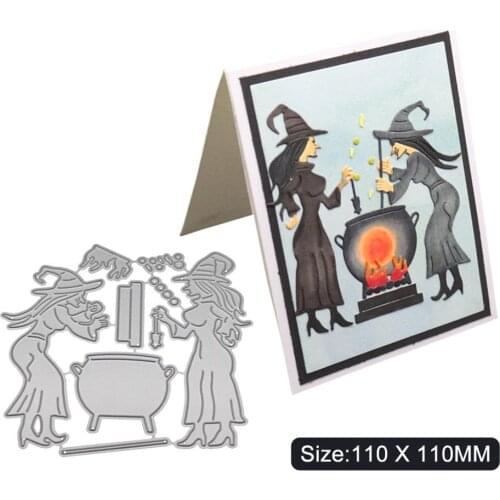 Witch Cutting Dies for Card Making Cut Die Metal Stencil Pattern Template Die Cuts Mould for DIY Embossing Scrapbooking New