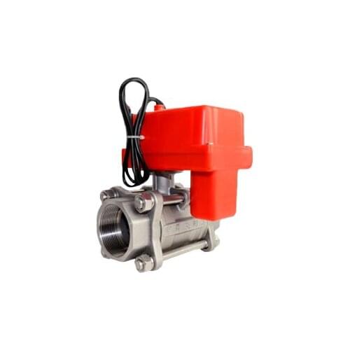 DN50 High Temperature Electric SS316 Ball Valve Miniature Straight Through Electric Valve Ceramic Core With Position Feedback