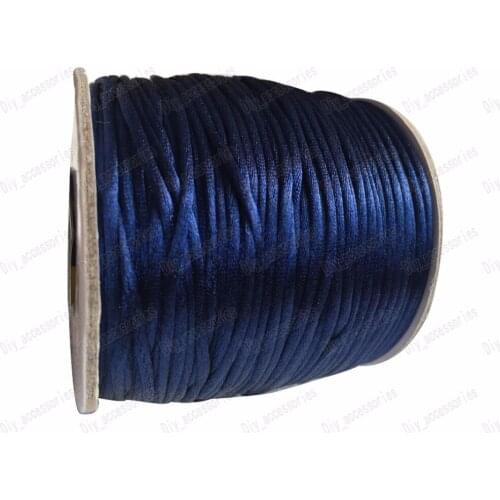 1.5mm Navy Blue Rattail Satin Nylon Cord Chinese Knot Beading Cord+Macrame Rope Bracelet Cords Accessories 80m/roll