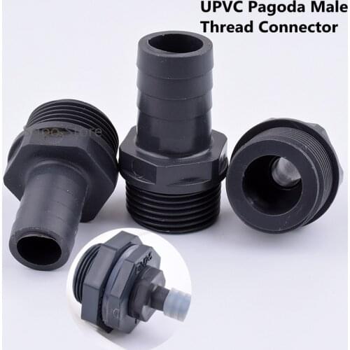1Pc Thickening UPVC Pagoda Male Thread Connector Industrial Grade High Pressure Resistance Garden Irrigation Hose Aquarium