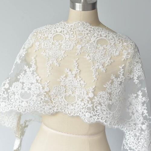 10 Yard/ Lot Embroidery fabric Trimming Lace For Bridal Dress Wedding Veil embroidery Trimming Lace