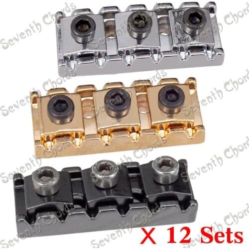 12 Pcs Electric Guitar String Locking Nuts For Double Locking Systyem Tremolo Bridge. 43mm - - Chrome & Black & Gold