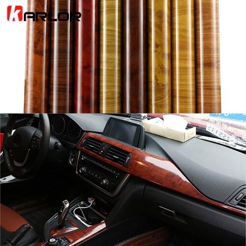Car Styling Wood Grain Fiber Vinyl Wrap Car Sticker DIY Wrapping Self Adhesive Internal Decoration Wallpaper Furniture Sticker