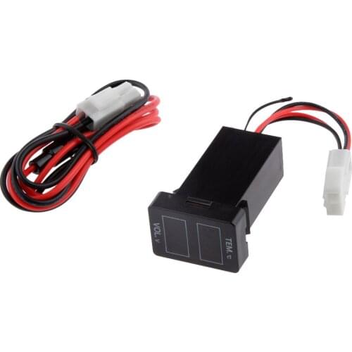 Dual LED Digital Battery Voltage Voltmeter Thermometer For Toyota Prado 150 Landcruiser 200 RAV4