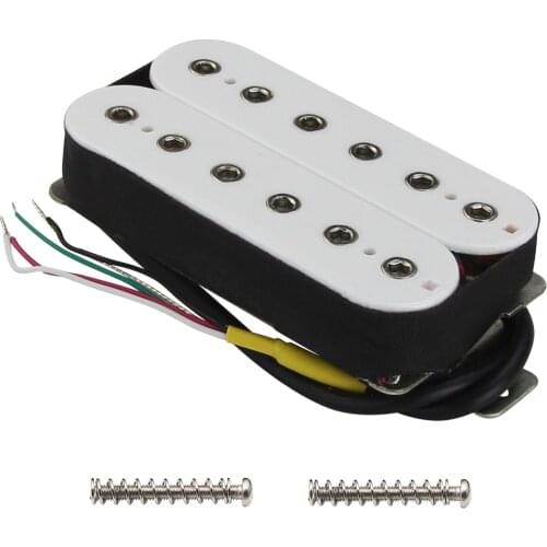 FLEOR Bridge Alnico 5 Guitar Humbucker Pickup White 52mm Spacing Hex Pole Piece