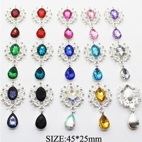 Hot sale 10Pcs Crystal Rhinestone Buttons Brooch Accessories DIY Wedding Invitation Card Wine Glass Gift Box Creative Decoration