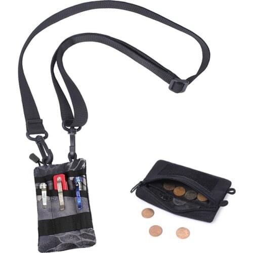 EDC Tactical Belt Bag Velcro Storage Pocket With Loop Lanyard Paste Patch Decoration Put Debris Tools Outdoor Holder Organize