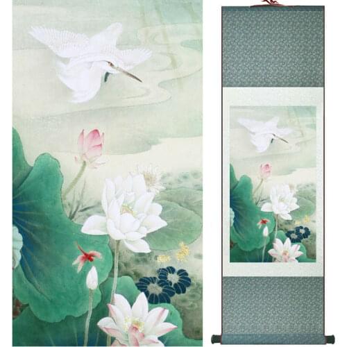 Water lily and birds paintings Chinese traditional art painting home decoration paintings No.32106