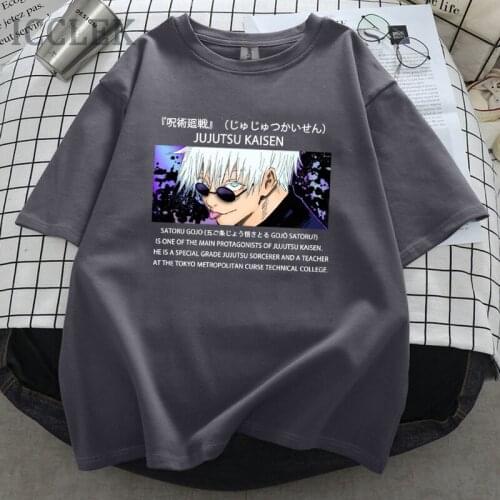 2021 Jujutsu Kaisen T Shirt Anime Graphic Shirt Harajuku Satoru Gojo Cotton T-shirt Summer O-Neck Pattern Clothing Manga Tops