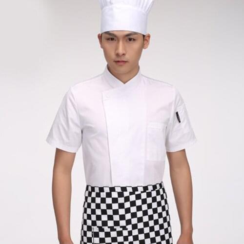 Chef overalls short sleeves breathable sweat-absorbent hotel summer school restaurant kitchen kitchen work clothes summer men