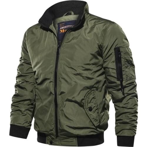 Mcikkny Men Fashion Casual Bomber Jackets Military Cargo Outwear Coats For Male Size L-5XL Zipper Pockets