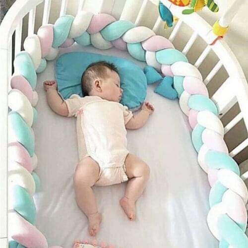 INS Baby Playpens Pillow Cushion Fence Newborn Crib Bumper Bed Infant Knotted Fence 1M 2M for Children Room Decoration Toys