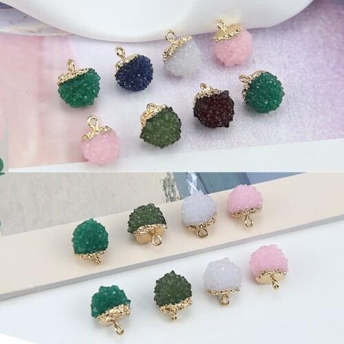 New Arrival 20pcs/Lot 14*16MM Colorful Crystal Stone Strawberry Shape Jewelry Charms DIY Ornament Earring Pendants Craft