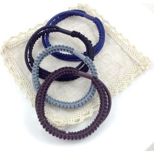 New Arrivals 5Pcs/Pack Mixed Color High Elastic Solid Wave Hair Band Rubber Bands Hair Accessories Headwear Women Girls Gifts