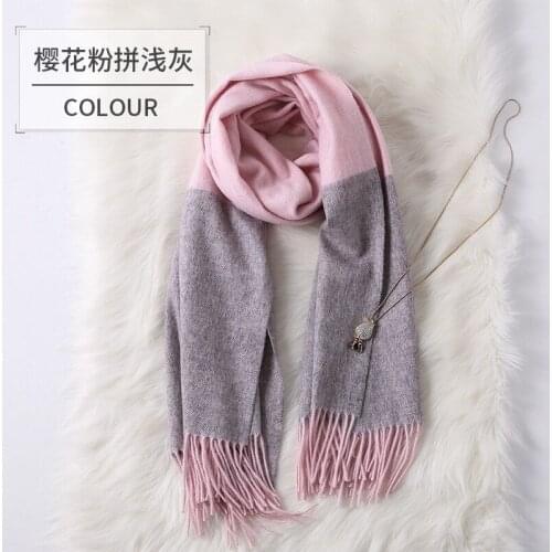 New Cashmere Color Matching Warm Scarf for Autumn / Winter 2018. Couple Style Thickened Lamb Wool Scarf. Warm Scarf and Shawl