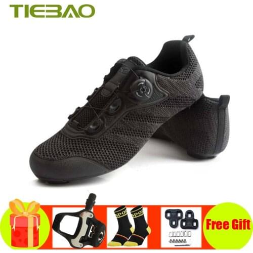 TIEBAO Road Bike Cycling Shoes Men Women Ultra-light Self-locking Breathable Sapatilha Ciclismo Outdoor Bicycle Riding Sneakers