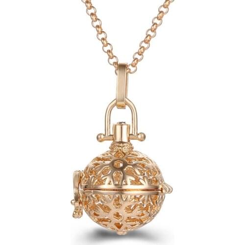 Charm Mexico Music Ball Caller Locket Snowflake Pendant Vintage Pregnancy Necklace Aromatherapy Essential Oil Diffuser Jewelry