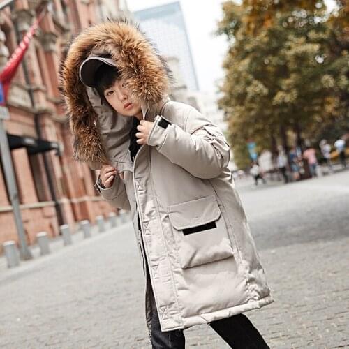 2019 New Style Boys' Fashionable Casual Down Jacket Medium Length Thickened Winter Casual Coat Boy Winter Jacket Coat