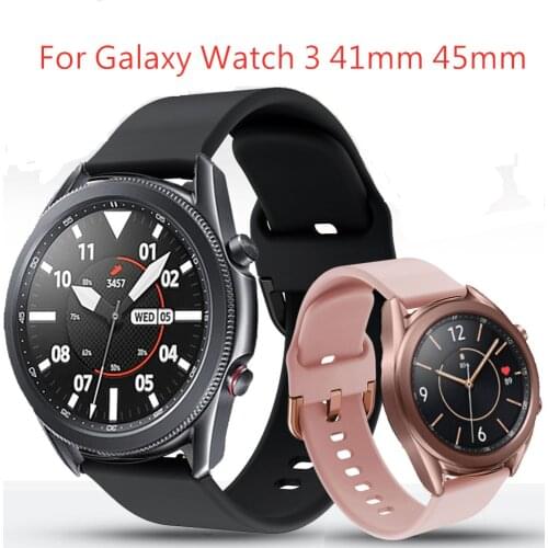 For Samsung Galaxy Watch 3 41mm 45mm Smart Watch 20mm Watch Strap Silicone Wristbands ремешок 22mm Sports Watch Band Bracelet