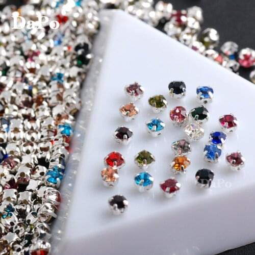 Hisenlee 3MM 1440pcs/Pack Colorful color Crystals Silver Claw Rhinestones Glass Stones Sew On Clothing Home Decoration DIY
