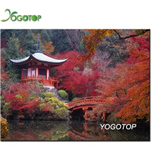 Japanese garden autumn landscape Paint With Diamonds Embroidery Kits,Full,5D Diy Diamond painting Cross Stitch decoration YY2423