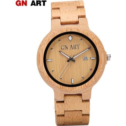 GNART reloj mujer wood watch women wrist watch wood watches ladies watch with calendar relogio feminino