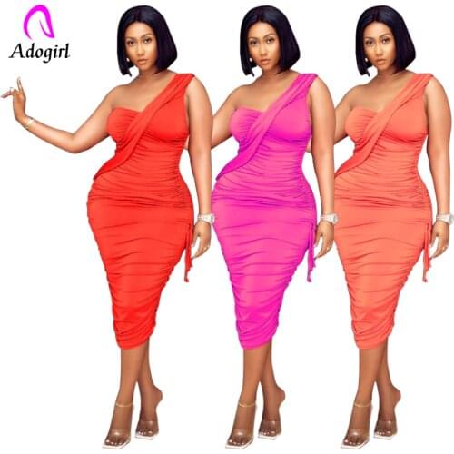 Off Shoulder Women Midi Dress 2021 Summer Sleeveless Drawstring Bodycon Dress Casual Pleated Workout Outfits Club Party Vestidos