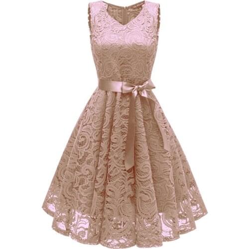 WSYORE Vintage Lace Dress New Summer Plus Size Women Sleeveless High Waist Dresses Casual Mid-long Dress NS978