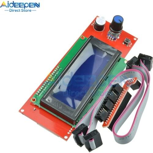 1Set 2004 LCD Display 3D Printer Reprap Smart Adapter Controller Reprap Ramps 1.4 1.6 Mega2560 Board 2004LCD Control With Cable