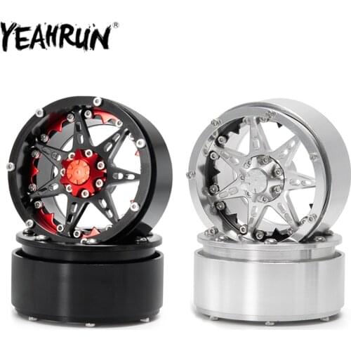 2.2inch RC Wheel Rims Metal Alloy Beadlock Wheel Hub Rim for 1:10 RC Crawler Car Wraith 90018 Parts