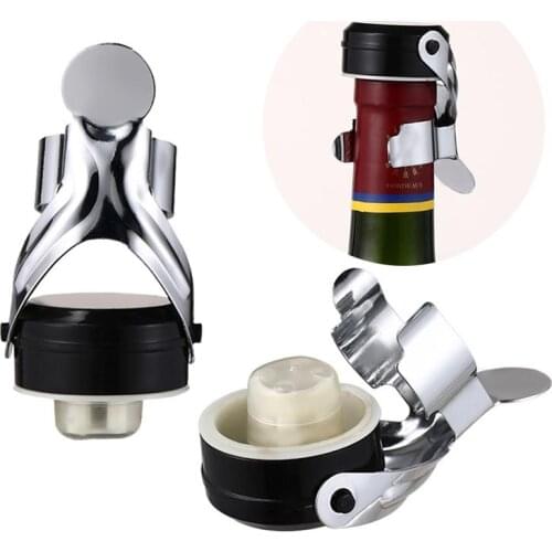 2pcs Stainless Steel Champagne Stopper Bottle Sealer For Champagne Cava Prosecco Sparkling Wine With A Built-In Pressure Pump
