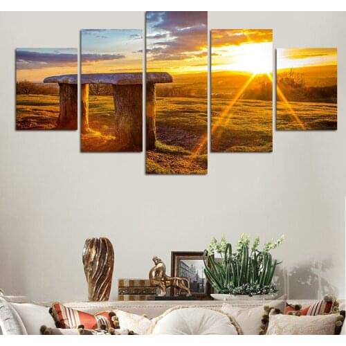 5 Pieces Modern Landscape Sunshine Scenery Wall Painting Warm Home Decorative Art Paint On Canvas Prints For Home Unframed