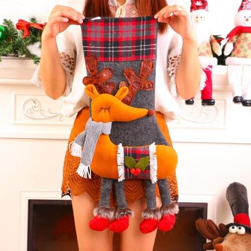 57cm Large Christmas stocking Candy Socks Gift For New Year Christmas Decorations For Home Decor Party Santa Claus Tree Gift Bag